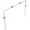 Hoop of steel tube |  48 x 2,5 mm | without cross bar | to be fixed by plugs | total width 1500 mm | total height 1000 mm | hot-dip galvanized and white coatedwith red reflecting stripes